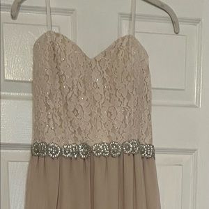 Champagne prom dress strapless size 15